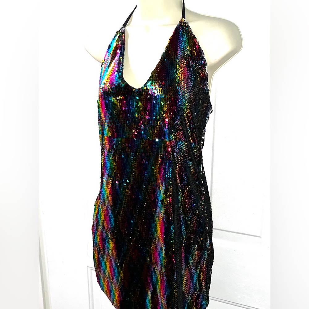 Sleeveless Halter Sequin Dress NWT